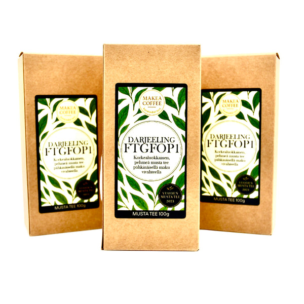 Darjeeling FTGFOPI, musta tee, tuotekuva